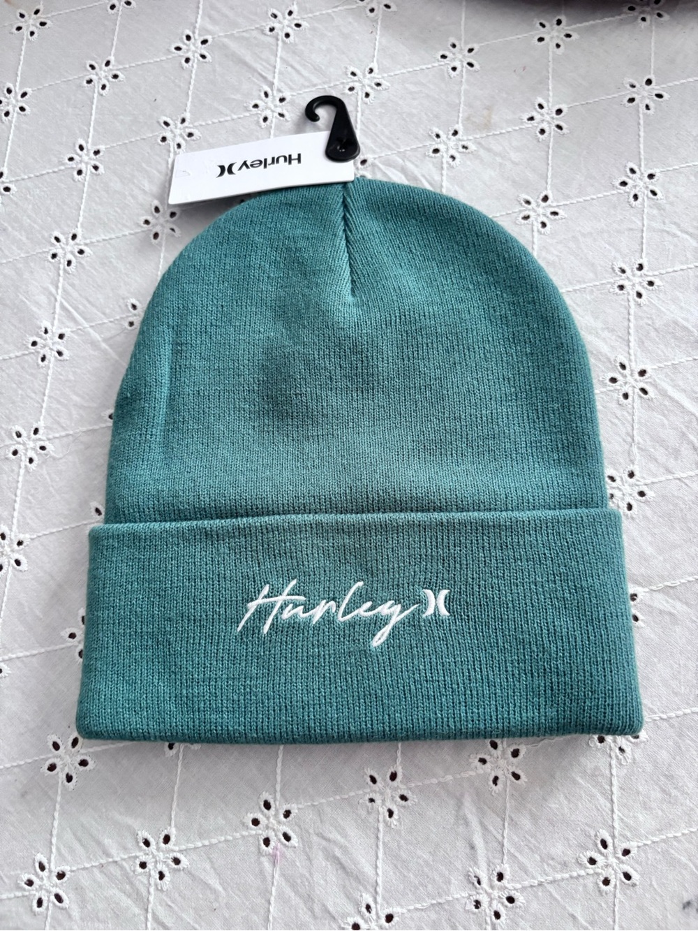 Hurley Teal Green Knit Cuffed Beanie